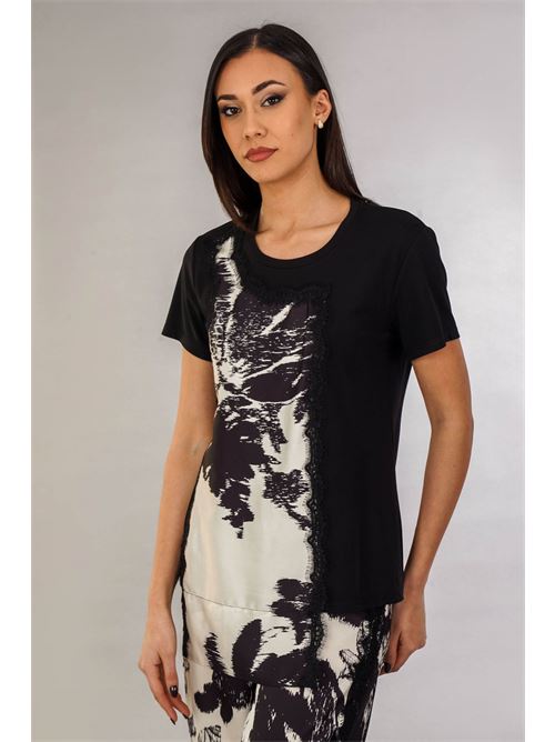 Maglia in viscosa elastica GM by Gai Mattiolo | GM3026BURRO/NERO